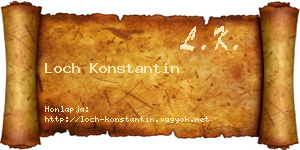 Loch Konstantin névjegykártya